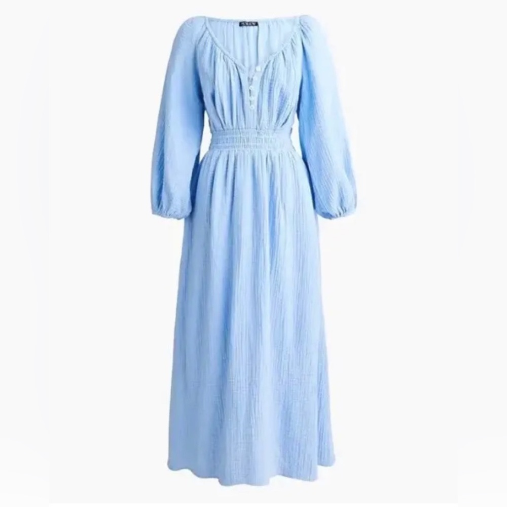 J.Crew V-Neck Midi Dress in Soft Gauze size L NWT